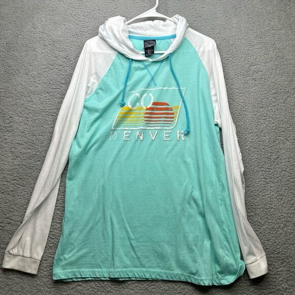 Denver Colorado lightweight pullover hoodie size xl ladies salt creek souvenir - Picture 1 of 6